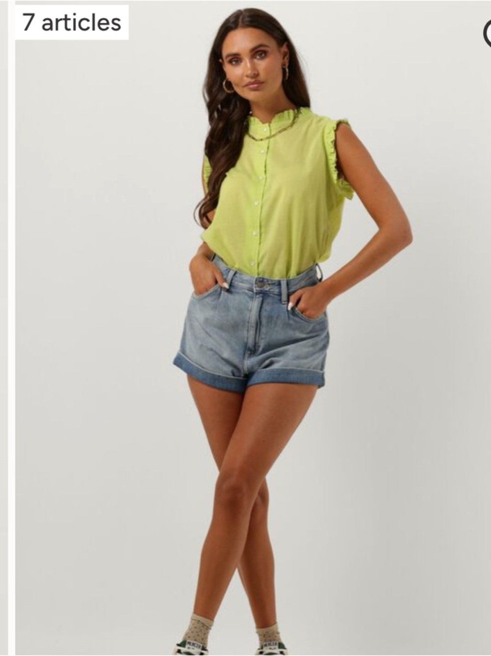 Circle Of Trust - Cristel Blouse Blouses Lime - M - Picture 2 of 7